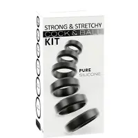 You2Toys - penis- en teelbalringen set (zwart) - 6 stuks