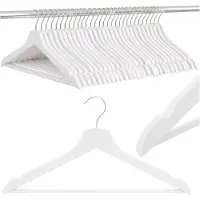 Springos Kledinghangers | Kledinghanger | 30 Stuks | Grijs/Wit