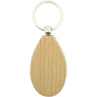 Combicraft Blanco houten sleutelhanger druppel 58x36mm - verpakking 25 stuks