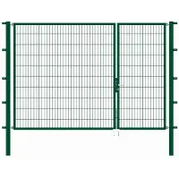 Alberts 646899 Dubbele poort Flexo met toebehoren, groen, breedte 100 + 200 cm, hoogte 200 cm