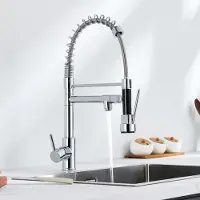 CECIPA MAX Auralum Max RVS Keukenkraan met Uittrekbare Uitloop - Handdouche - Hoge Uitloop - 360° Draaibaar - Chroom