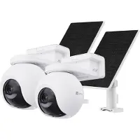 Ezviz HB8 Pro 4K Kit Draadloze Beveiligingscamera WiFi met 5W Zonnepaneel - AI Personen/Voertuigdetectie - 360° PTZ - Nachtzicht in Kleur - Buitencamera - Geen maandkosten - Wit - 2 Stuks