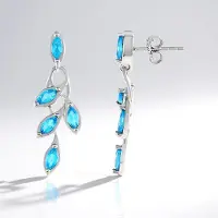 Cavill - Neon Blauwe Marquise Apatiet Oorbellen - 925 Sterling Zilver met Platina Afwerking - 1,297 ct - Elegante Avondsieraden vrouw Brazilië