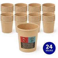 Spies Online Kartonnen Bekers 75 ml – 24 Stuks – Kleine Wegwerpbekers voor Espresso, Proeverijen en Feestjes – Bruin