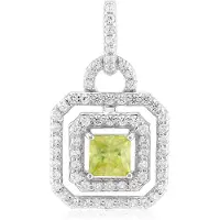 Cavill - Zilveren Hanger met 0,57 ct Princess Sfeen en 0,70 ct Zirkonia - 925 Sterling Zilver Geplatineerd - Elegant Feestelijk Sieraad
