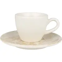 Bonna Nacrous - Espressokopjes en schoteltjes - 80 cc - Porselein - Set van 6