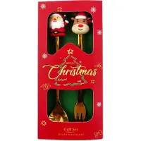 Clayre & Eef Dessert Bestek SET 2 Goudkleurig Metaal Kerst