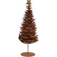 Clayre & Eef Kandelaar Kerstboom Bruin Metaal