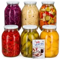 MamboCat 6-delige set inmaakpot 3L TO 100 witte deksel inclusief Diamant Gelierzauber receptenboekje