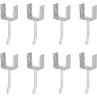 Alberts 8 x U-paaldrager mit Rundstahl-betonanker, 101x104 mm, betonanker 200 mm, thermisch verzinkt, voor inbetonneren