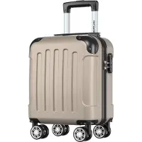 TRVLMORE Handbagagekoffer - 40x30x20 cm - Underseater - 24L - Cijferslot - 4 Wielen - Champagne