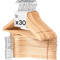 Bodo Kledinghangers - 30 stuks - hout naturel -