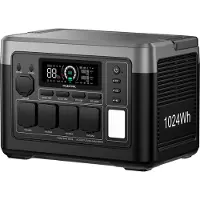 Oukitel P1000 PLUS-Draagbaar stroomstation-1800W-1024Wh LiFePO4 batterij-app bediening-snel opladen-zwart