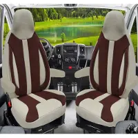 BREMER SITZBEZÜGE Premium Camper stoelhoezen voor Hymer WPL413 in Beige/Bruin (2 losse stoelen)