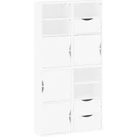 vidaXL Bijzetkastjes, 4 stuks, ODDA, wit, 40x24x79 cm, massief grenenhout