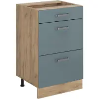 Vicco Keukenonderkast R-Line, Blauw-grijs/Goudkleurig Eiken, 50 cm zonder werkblad