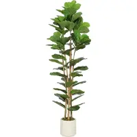 OKWISH Kunstplant Vioolbladplant 180 Cm Met 91 Bladeren Hout Kunststof Groen Voor Binnen Met Pot En Flexibele Vormgeving