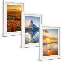 Tulup 3-Delige Schilderij Set - Berg- en kustlandschappen met zonsondergang - 20x30 - Decoratieve Schilderijen - Woonkamer - Interieur - Stijlvolle Muurdecoratie