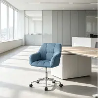STILVORA Bureaustoel 56 Cm Verstelbare Zithoogte 360 Draaibaar Met Armleuningen Voor Kantoor En Thuiswerk Cord Blauw