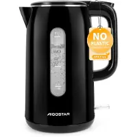 Aigostar Waterkoker - Dubbelwandig - 1,7 Liter - BPA-vrij - Waterniveau indicator - Elektrische - 2200W - Zwart