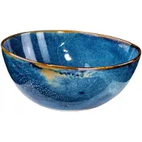 VERLO DEEP BLUE Porseleinen Kom 26 x 23 cm - Uniek Reactief Glazuur