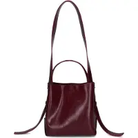 HVISK Dames Handtassen Molly Raw Structure - Bordeaux - Maat ONESIZE