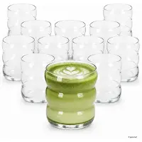 MamboCat Set van 12 MATCHA-drinkglazen van 360 ml met golvend ontwerp – 3000490