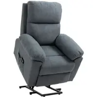 STILVORA Massagestoel 89 x 99 x 103 cm - Elektrische Sta Op Hulp Met Verstelbare Rugleuning En Voetensteun - Voor Woonkamer - Grijs Linnen