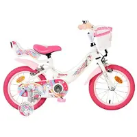 Volare Unicorn Kinderfiets - Meisjes - 14 inch - Wit - Twee Handremmen