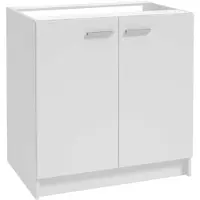 Stamar - Keukenonderkast 80 cm - wit mat - 49 cm diep - 2 deuren en 1 legplank
