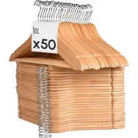 Bodo Kledinghangers - 50 stuks - hout naturel -