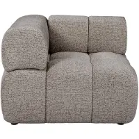 Vente-unique Hoekfauteuil in gemêleerde stof - Taupe FACIVIL