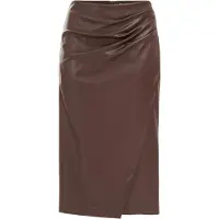 We fashion - Dames midi rok van imitatieleer - Curve - Regular fit - Kaneelbruin - Plus Size Maat: 48