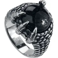 EtNox hard and heavy - Gothic Ring - Crystal Claw - voor Vrouwen - zilverkleurig | Maat 62