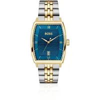 BOSS Principle Ark tweekleurig horloge met gestructureerde blauwe wijzerplaat