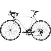 Happiq Racefiets – Voor dames en heren – 700 c, 14 versnellingen, lichtgewicht aluminium frame, stads- en racefiets – Wit-S-14