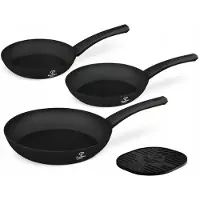 Berlinger Haus Koekenpan Set 3 stuks + Mat - Matte Black/Rose Gold
