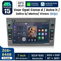 Hexinex HexinexMarket - Autoradio Geschikt voor Opel Astra H Corsa D Meriva Zafira B - Draadloos CarPlay Android Auto multimediaspeler GPS Navi - 2GB+64GB