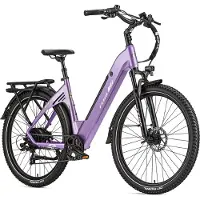 TTGO C5 Elektrische Fiets – 250W Motor – 48V 13.5Ah Accu – 90-110 km Bereik – 27.5"×2.4" Banden – Drievoudige Vering – Shimano 7s – Hydraulische Schijfremmen - Paars