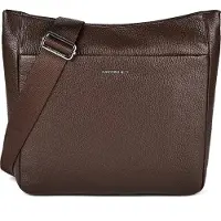 Mandarina Duck Leren schoudertas Mellow Leather Crossover Bag Espresso donkerbruin