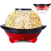Vali Popcorn Machine - Popcorn Maker - Popcornmaker - Rood - 36cm x 30cm 25cm