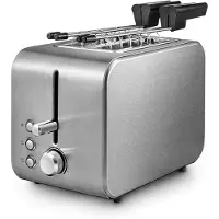 ALLVIA Tosti Apparaat Broodrooster - Broodrooster met Tostiklemmen - Tosti Broodrooster - met Tangen - met Kruimelvanger - Zilver - 18cm x 27cm x 17cm
