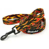 Psiakrew Dog on Fire Hondenlijn 160cm - Stoer Rock 'n' Roll Design