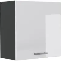 Vicco Hangkast R-Line, Wit Hoogglans/Antraciet, 60 cm met 1 deur