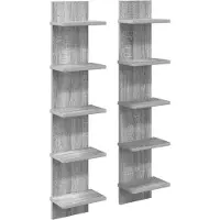 vidaXL Wandplank 2 st Grijs Sonoma 22 x 15 x 100 cm
