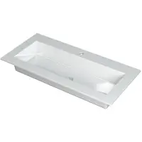 Ink Kraft Wastafel Enkele Bak 1 Kraangat - 1000x450x10 mm - Glans Wit