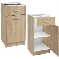Stamar - Keukenonderkast 40 cm - eiken sonoma mat - 49 cm diep - 1 deur, 1 lade en 1 legplank