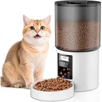 Vali Automatische Voerbak - Voerdispenser - Automatische Voerbak Kat - Wit - 18cm x 28cm x 28cm