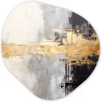 MuchoWow Organische wanddecoratie 60x60 cm - Organisch schilderij Goud - Luxe - Acryl - Kunst - Muurdecoratie woonkamer - Kamer decoratie - Schilderijen - Muurcirkel aesthetic