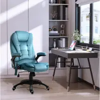 STILVORA Bureaustoel Gamingstoel Met Massage En Warmte Verstelbare Hoogte 360 Graden Draaibaar Met Hoofdsteun Voor Kantoor En Thuis Polyester Blauw